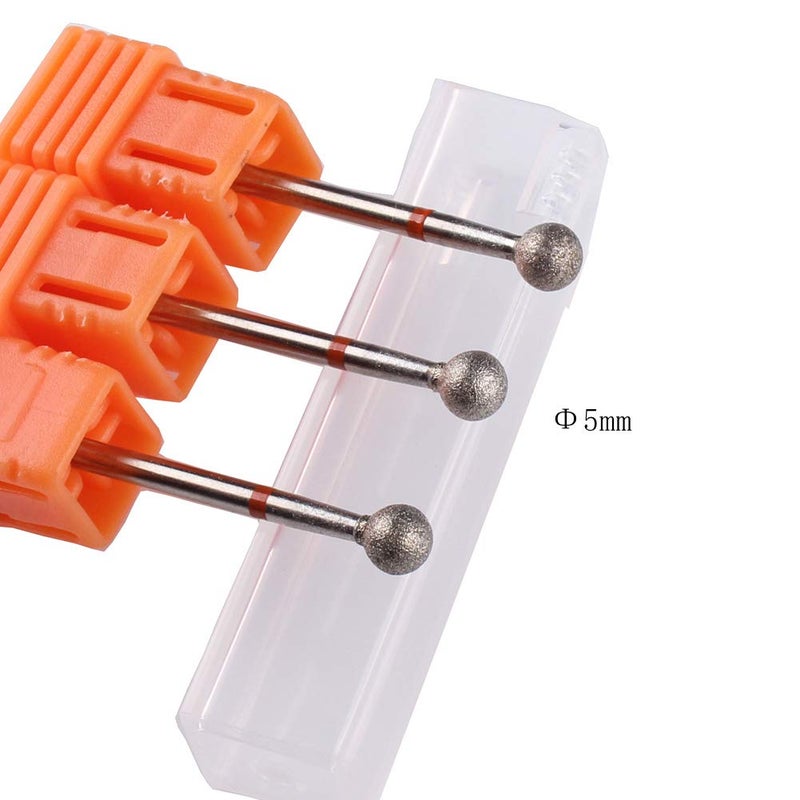 MZCMSL 3pcs 5mm Ball Head Cuticle Clean Drill Bits, Diamond Burrs Nail Bits for Manicure and Pedicure - Image 3